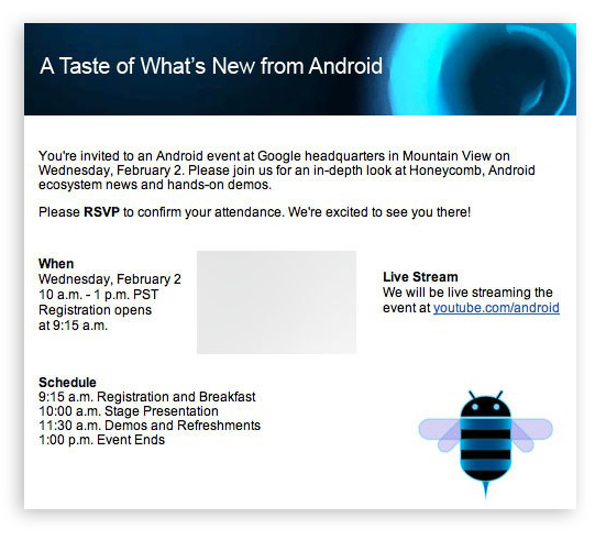 Google Android Invitation